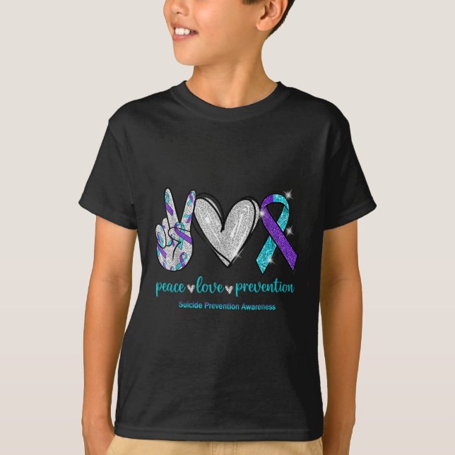 T-shirt Sensibilisation au suicide Paix Amour Prévention 1 (Devant)