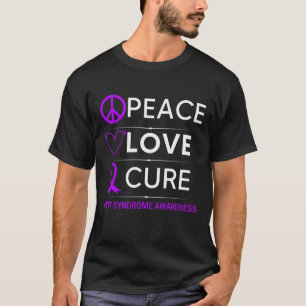 T-shirt Sensibilisation au syndrome Peace Love Cure Purple