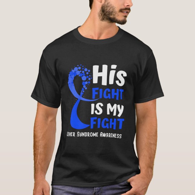 T-shirt Sensibilisation au syndrome Usher Blue Ribbon Hope (Devant)