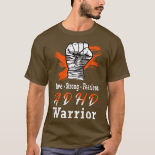 T-shirt Sensibilisation au TDAH Orange Ruban Lutte Guerrie
