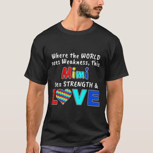 T-shirt Sensibilisation autistique Mimi Force Aimer nouvea (Devant)