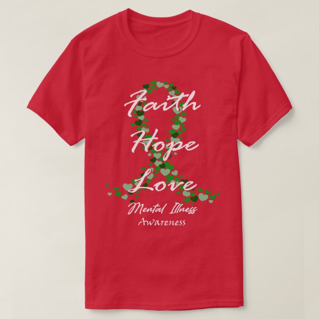 T-shirt Sensibilisation aux maladies mentales Foi Espéranc (Design devant)