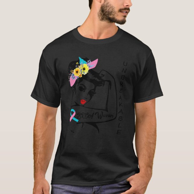 T-shirt Sensibilisation des guerriers BRCA Une femme forte (Devant)