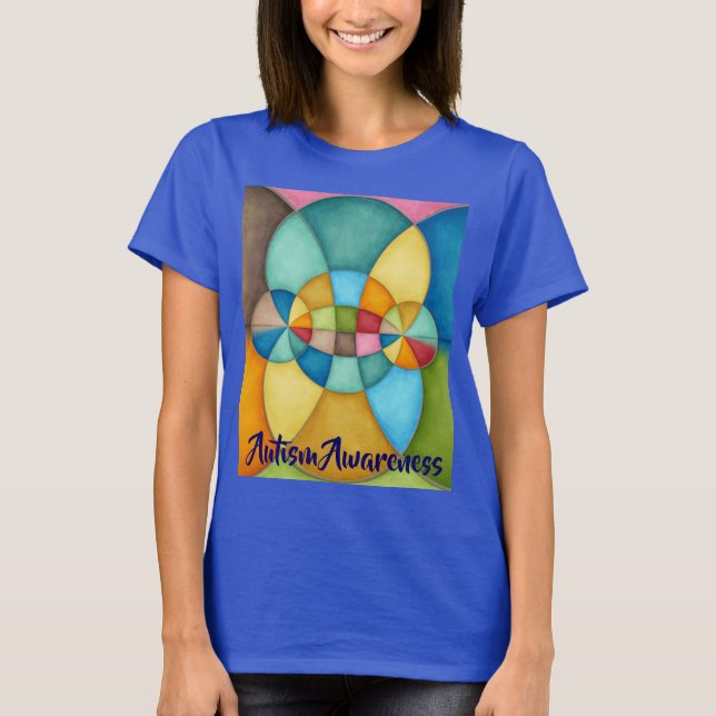 T-shirt Sensibilisation sur l'autisme Abstraite géométriqu (Devant)