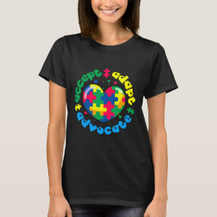 T-shirt Sensibilisation sur l'autisme Accepter Adapt Advoc