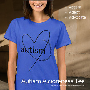 T-shirt Sensibilisation sur l'autisme Accepter Adapt Advoc
