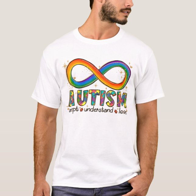 T-shirt Sensibilisation sur l'autisme Accepter, Amour, Com (Devant)