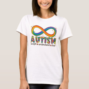 T-shirt Sensibilisation sur l'autisme Accepter, Amour, Com