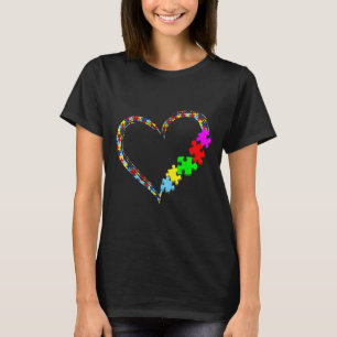 T-shirt Sensibilisation sur l'autisme Amour Coeur Puzzle P