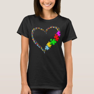 T-shirt sensibilisation sur l'autisme Amour Coeur Puzzle p