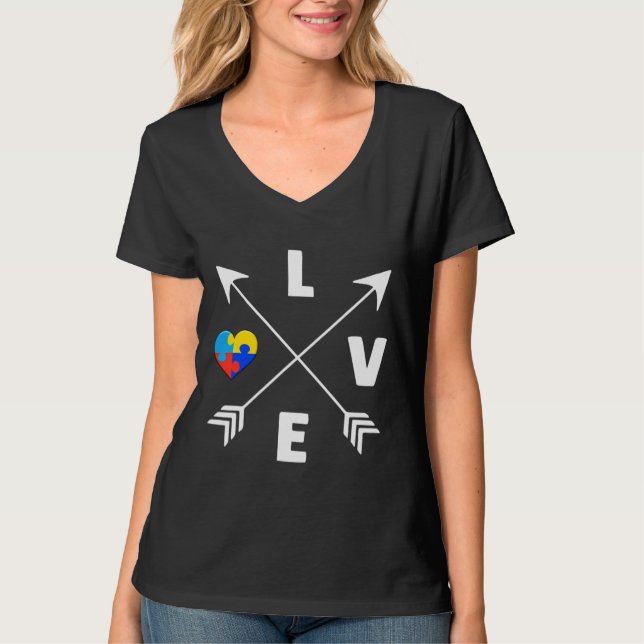 T-shirt Sensibilisation sur l'autisme Amour Cross Autisme (Devant)