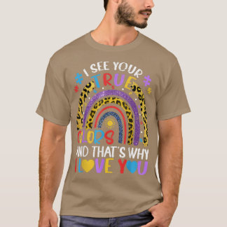 T-shirt Sensibilisation sur l'autisme Arc-en-ciel Je vois 