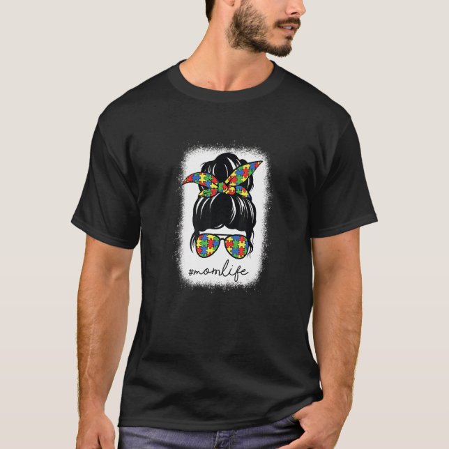 T-shirt Sensibilisation sur l'autisme Autisme Maman Vie Me (Devant)