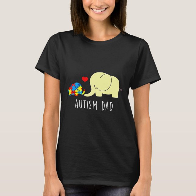 T-shirt Sensibilisation sur l'autisme Autisme Papa Elephan (Devant)