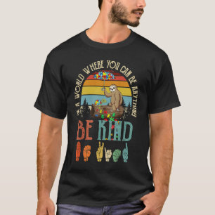 T-shirt Sensibilisation sur l'autisme Be Kind Enseignant d