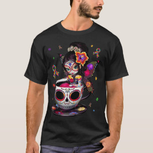 T-shirt Sensibilisation sur l'autisme Café Sugar Crâne fil