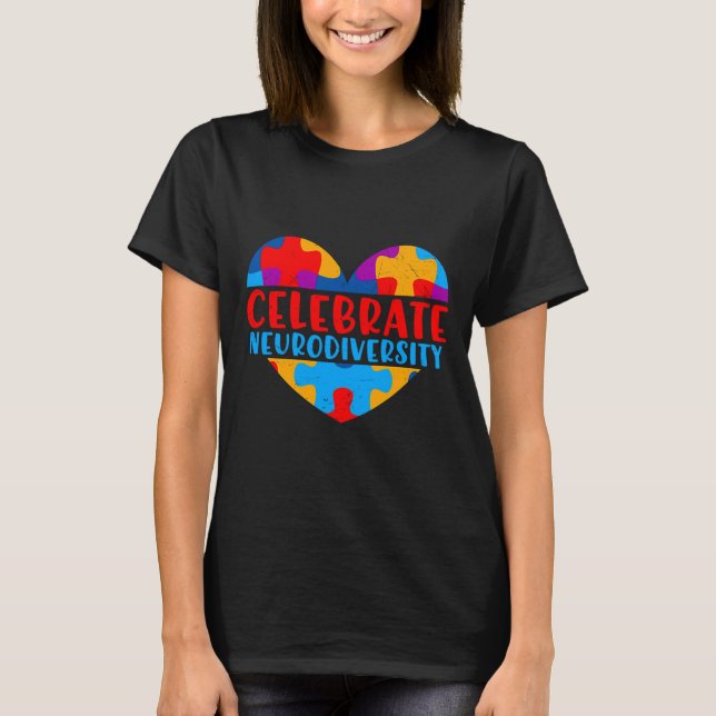 T-shirt Sensibilisation sur l'autisme Célébrer la neurodiv (Devant)