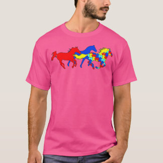 T-shirt Sensibilisation sur l'autisme Chevaux Chevaux Diff