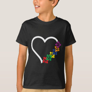 T-shirt Sensibilisation sur l'autisme Coeur Puzzle Pièce S