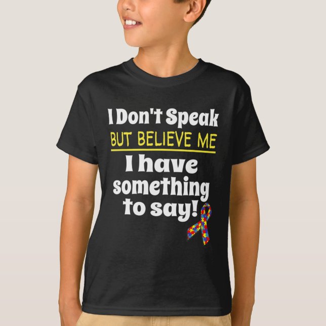 T-shirt Sensibilisation sur l'autisme Conscience non verba (Devant)