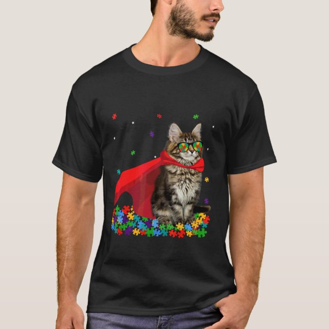 T-shirt Sensibilisation sur l'autisme cool américaine de c (Devant)