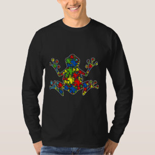 T-shirt Sensibilisation sur l'autisme Cute Frog Puzzle Piè