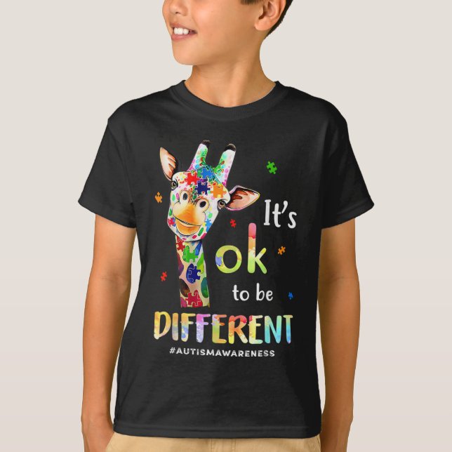 T-shirt Sensibilisation sur l'autisme Cute Giraffe Animal  (Devant)