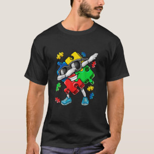 T-shirt Sensibilisation sur l'autisme Dabbing Puzzle Piece