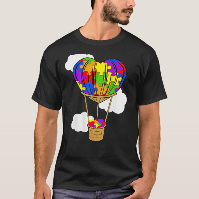 T-shirt Sensibilisation sur l'autisme de ballon à air chau (Devant)