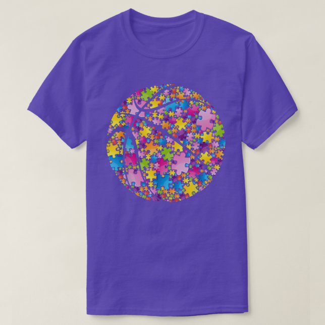 T-shirt Sensibilisation sur l'autisme de basket-ball génia (Design devant)
