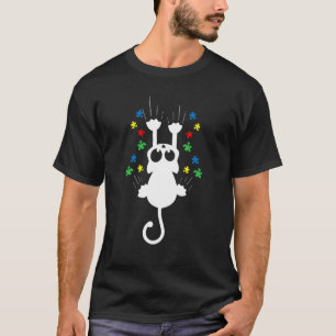 T-shirt Sensibilisation sur l'autisme de hachage de chat p