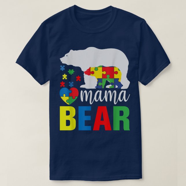 T-shirt Sensibilisation sur l'autisme de Mama Bear (Design devant)