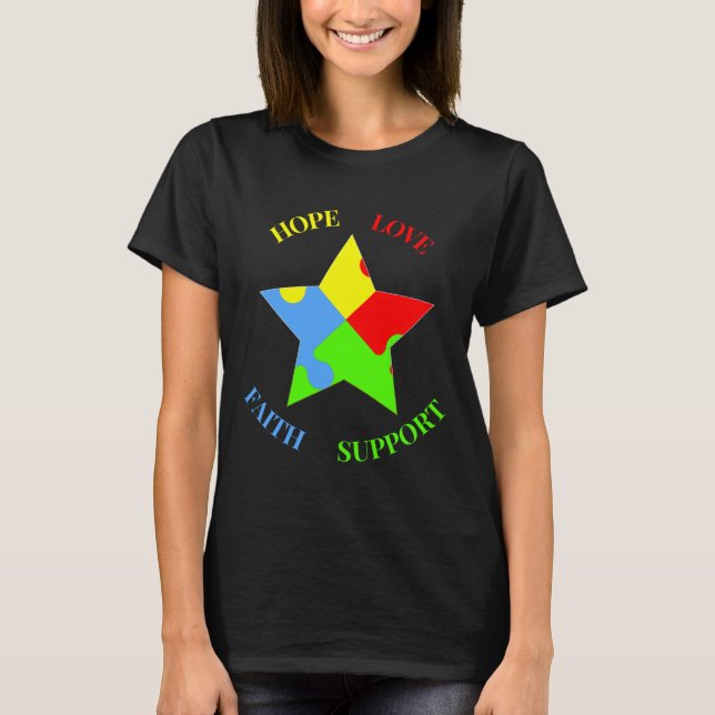 T-shirt Sensibilisation sur l'autisme de soutien de Hope L (Devant)
