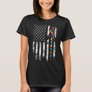 T-shirt Sensibilisation sur l'autisme déprimé American Fla