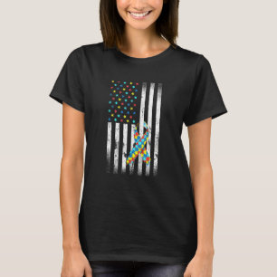 T-shirt Sensibilisation sur l'autisme déprimé American Fla