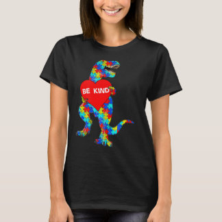 T-shirt Sensibilisation sur l'autisme Dinosaur Be Kind Puz