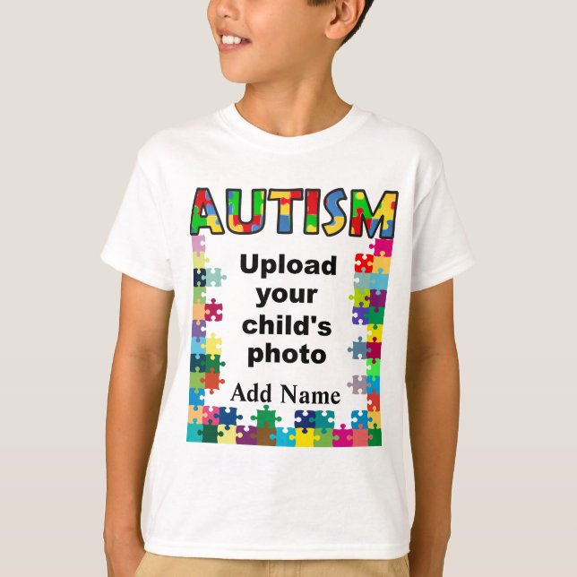 T-shirt Sensibilisation sur l'autisme Enfants Chemise Puzz (Devant)