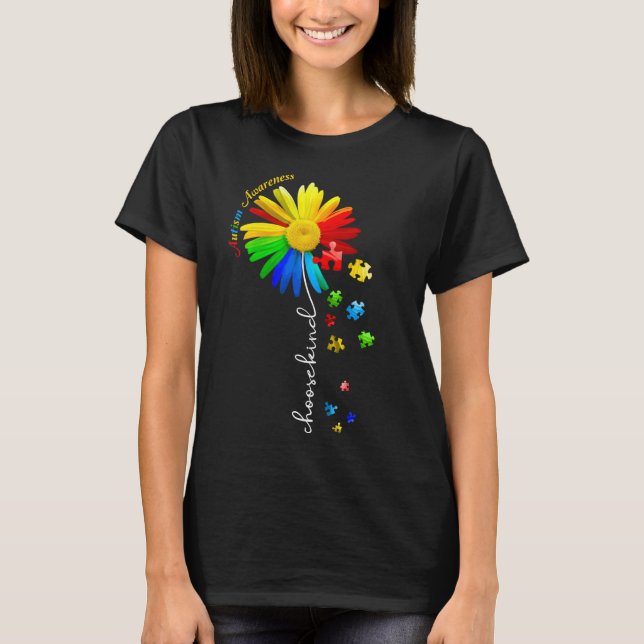 T-shirt Sensibilisation sur l'autisme Fleur marguerite Cho (Devant)