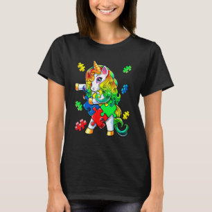 T-shirt Sensibilisation sur l'autisme Flossant Unicorn Puz
