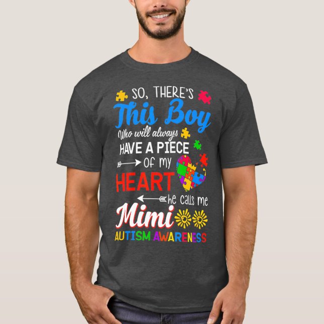 T-shirt Sensibilisation sur l'autisme Grandson Grand-mère  (Devant)