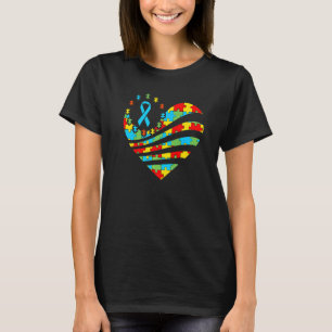 T-shirt Sensibilisation sur l'autisme Heart Support Autist