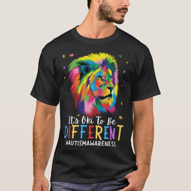 T-shirt Sensibilisation sur l'autisme Il est Oki d'être di (Devant)