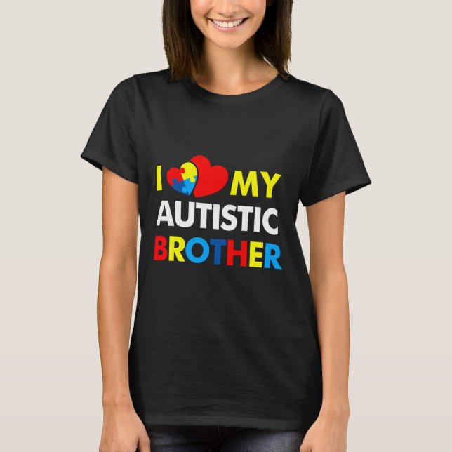 T-shirt Sensibilisation sur l'autisme J'Aime Mon Frère Aut (Devant)