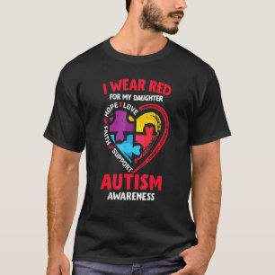 T-shirt Sensibilisation sur l'autisme Je Porte Le Rouge Po