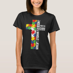 T-shirt Sensibilisation sur l'autisme Jésus Croix Puzzle C