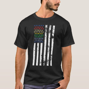 T-shirt Sensibilisation sur l'autisme Kindness U S Drapeau