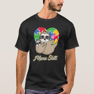 T-shirt Sensibilisation sur l'autisme Mama Sloth