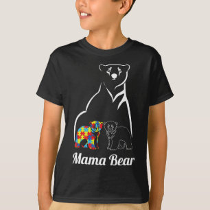 T-shirt Sensibilisation sur l'autisme maman ours maman enf