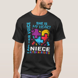T-shirt Sensibilisation sur l'autisme Mois Nièce Puzzle Pi