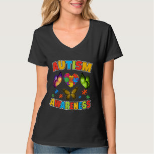 T-shirt Sensibilisation sur l'autisme Papillon coloré Puzz